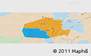 Political Panoramic Map of Oume, lighten