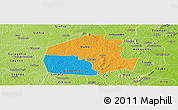 Political Panoramic Map of Oume, physical outside