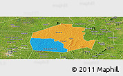 Political Panoramic Map of Oume, satellite outside