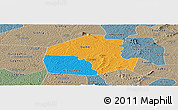 Political Panoramic Map of Oume, semi-desaturated