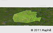Satellite Panoramic Map of Oume, darken