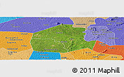 Satellite Panoramic Map of Oume, political shades outside