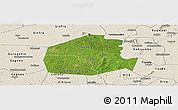 Satellite Panoramic Map of Oume, shaded relief outside