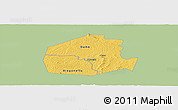 Savanna Style Panoramic Map of Oume, single color outside