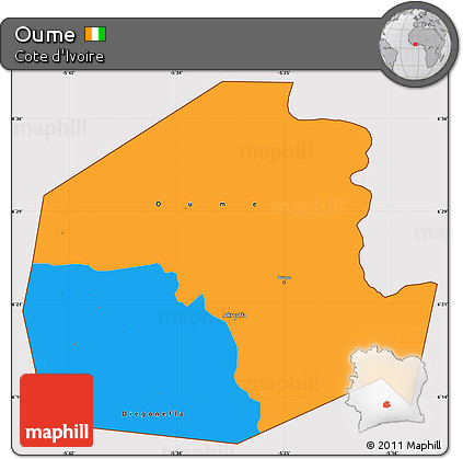 Political Simple Map of Oume, cropped outside