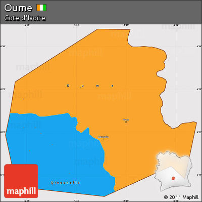 Political Simple Map of Oume, cropped outside