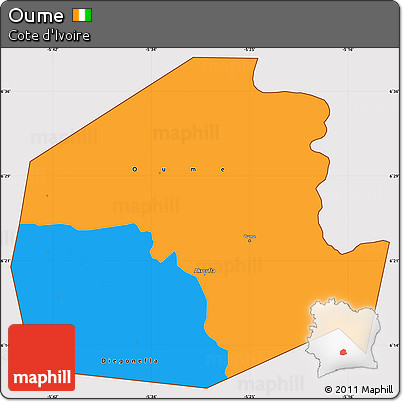Political Simple Map of Oume, cropped outside