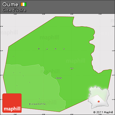 Political Shades Simple Map of Oume, cropped outside