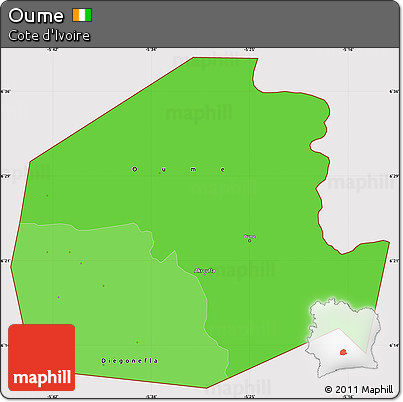Political Shades Simple Map of Oume, cropped outside