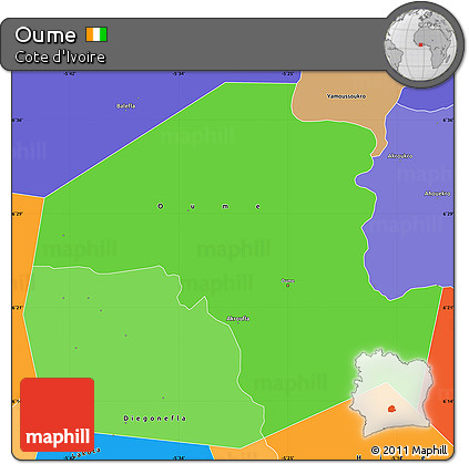 Political Shades Simple Map of Oume