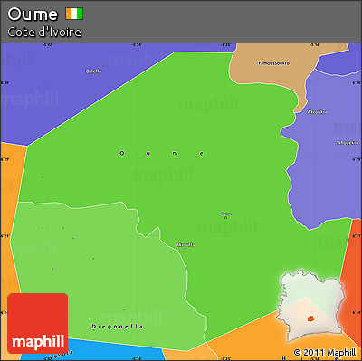Political Shades Simple Map of Oume