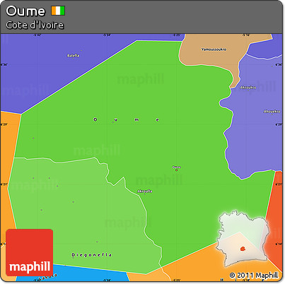 Political Shades Simple Map of Oume