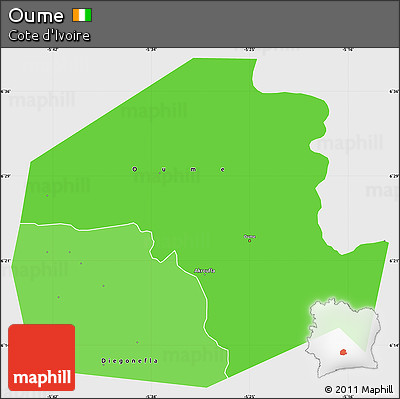 Political Shades Simple Map of Oume, single color outside