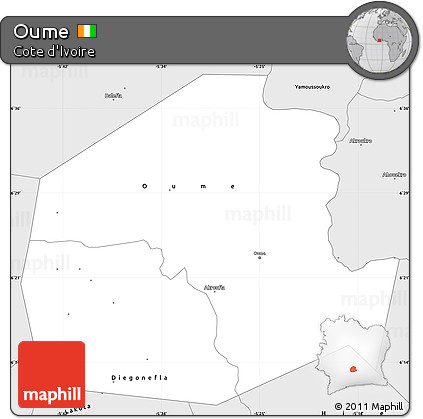 Silver Style Simple Map of Oume
