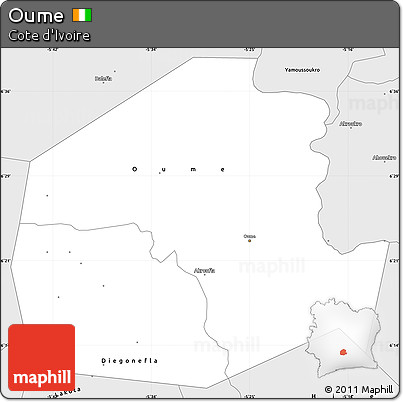 Silver Style Simple Map of Oume
