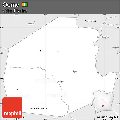 Silver Style Simple Map of Oume