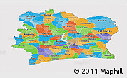 Political Panoramic Map of Cote d'Ivoire, cropped outside