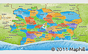 Political Panoramic Map of Cote d'Ivoire, physical outside