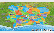 Political Panoramic Map of Cote d'Ivoire, satellite outside, bathymetry sea