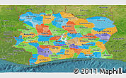 Political Panoramic Map of Cote d'Ivoire, satellite outside
