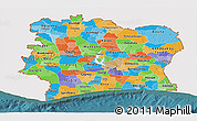 Political Panoramic Map of Cote d'Ivoire, single color outside, satellite sea
