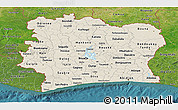 Shaded Relief Panoramic Map of Cote d'Ivoire, satellite outside