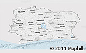 Silver Style Panoramic Map of Cote d'Ivoire, single color outside