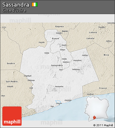 Classic Style 3D Map of Sassandra