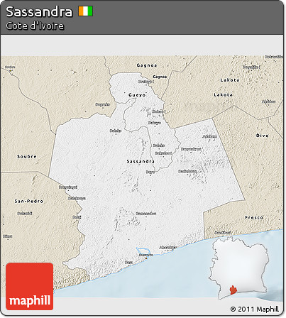 Classic Style 3D Map of Sassandra