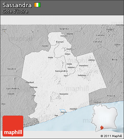 Gray 3D Map of Sassandra