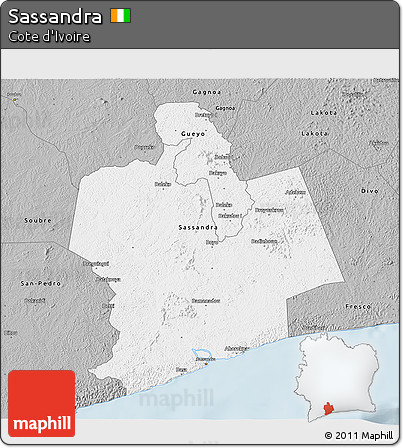 Gray 3D Map of Sassandra