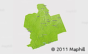 Physical 3D Map of Sassandra, cropped outside