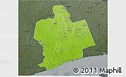 Physical 3D Map of Sassandra, darken, semi-desaturated