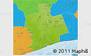 Physical 3D Map of Sassandra, political outside
