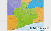 Physical 3D Map of Sassandra, political shades outside