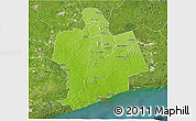 Physical 3D Map of Sassandra, satellite outside
