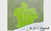 Physical 3D Map of Sassandra, semi-desaturated
