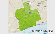 Physical 3D Map of Sassandra, shaded relief outside