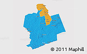 Political 3D Map of Sassandra, cropped outside