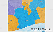 Political 3D Map of Sassandra, political shades outside