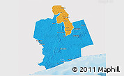 Political 3D Map of Sassandra, single color outside