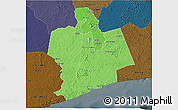 Political Shades 3D Map of Sassandra, darken