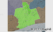 Political Shades 3D Map of Sassandra, darken, semi-desaturated