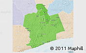 Political Shades 3D Map of Sassandra, lighten