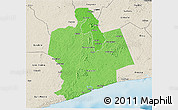 Political Shades 3D Map of Sassandra, shaded relief outside