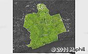 Satellite 3D Map of Sassandra, darken, desaturated
