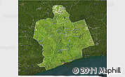Satellite 3D Map of Sassandra, darken