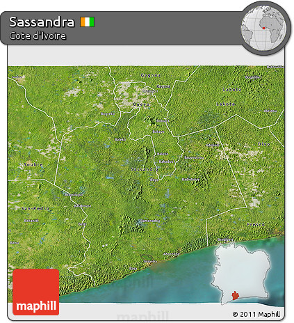 Satellite 3D Map of Sassandra