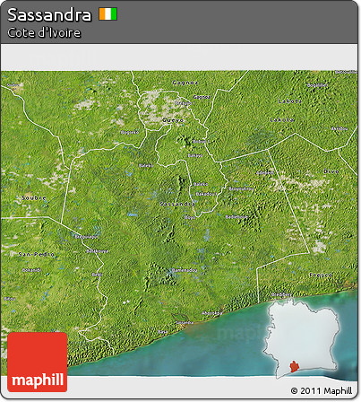 Satellite 3D Map of Sassandra