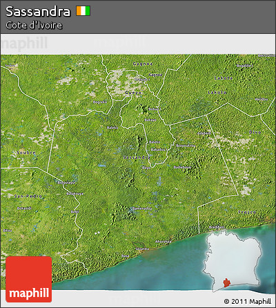 Satellite 3D Map of Sassandra